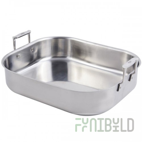 Bon Chef 60010CLD Cucina 10 Qt. Stainless Steel Roasting Pan - 16 1/2