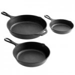 Lodge 3-Piece Pre-Seasoned Cast Iron Skillet Set - Includes 10 1/4