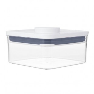 OXO Good Grips 1.1 Qt. Clear Mini Square SAN Plastic Food Storage Container with White POP Lid