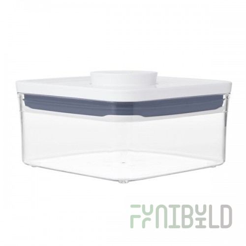 OXO Good Grips 1.1 Qt. Clear Mini Square SAN Plastic Food Storage Container with White POP Lid