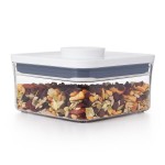 OXO Good Grips 1.1 Qt. Clear Mini Square SAN Plastic Food Storage Container with White POP Lid OXO Good Grips 1.1 Qt. Clear Mini Square SAN Plastic Food Storage Container with White POP Lid