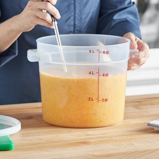 Vigor 6 Qt. Translucent Round Polypropylene Food Storage Container Vigor 6 Qt. Translucent Round Polypropylene Food Storage Container