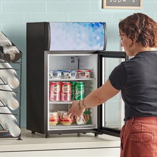 Avantco SC-40 Black Customizable Countertop Display Refrigerator with Swing Door
