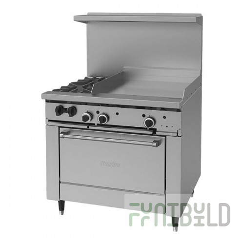 Scratch and Dent Garland SunFire Series X36-2G24R Natural Gas 2 Burner Gas Range with 24