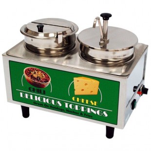 Benchmark USA 51073A Dual 7 Qt. Chili and Cheese Warmer with Pump, Ladle, and Lid - 120V, 1200W Benchmark USA 51073A Dual 7 Qt. Chili and Cheese Warmer with Pump, Ladle, and Lid - 120V, 1200W