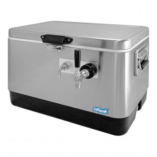 Coldbreak JOCK-1TF-SS54 Stainless Steel 1 Faucet 54 Qt. Insulated Jockey Box with Front Input and 50 ft. Coil