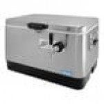 Coldbreak JOCK-1TF-SS54 Stainless Steel 1 Faucet 54 Qt. Insulated Jockey Box with Front Input and 50 ft. Coil
