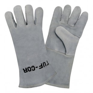 Cordova Tuf-Cor Gray Shoulder Split Cowhide Leather Welder's Gloves with Flame-Resistant Sock Lining - Extra Large - 12/Pack