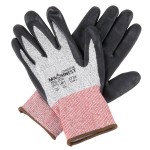 Cordova Machinist Salt and Pepper HPPE/Glass Fiber Cut Resistant Food-Safe Gloves with Black Foam Nitrile Palm Coating - Medium