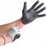 Cordova Machinist Salt and Pepper HPPE/Glass Fiber Cut Resistant Food-Safe Gloves with Black Foam Nitrile Palm Coating - Medium