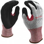 Cordova Machinist Salt and Pepper HPPE/Glass Fiber Cut Resistant Food-Safe Gloves with Black Foam Nitrile Palm Coating - Medium