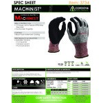 Cordova Machinist Salt and Pepper HPPE/Glass Fiber Cut Resistant Food-Safe Gloves with Black Foam Nitrile Palm Coating - Medium