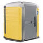 PolyJohn SA1-1009 We'll Care III Yellow Wheelchair Accessible Portable Restroom - Assembled