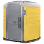 PolyJohn SA1-1009 We'll Care III Yellow Wheelchair Accessible Portable Restroom - Assembled