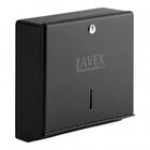 Lavex Stainless Steel Matte Black C-Fold / Multifold Surface-Mounted Mini Paper Towel Dispenser