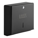 Lavex Stainless Steel Matte Black C-Fold / Multifold Surface-Mounted Mini Paper Towel Dispenser