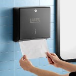 Lavex Stainless Steel Matte Black C-Fold / Multifold Surface-Mounted Mini Paper Towel Dispenser