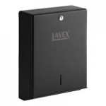 Lavex Stainless Steel Matte Black C-Fold / Multifold Surface-Mounted Mini Paper Towel Dispenser