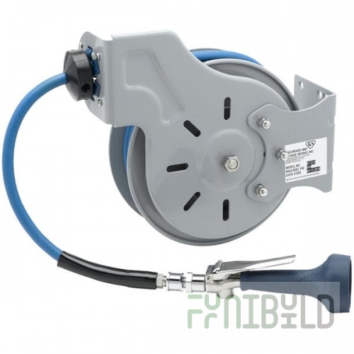 T&S B-7212-08M 15' Open Epoxy Coated Steel Hose Reel with B-0108 JeTSpray Spray Valve