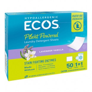 ECOS 953810 Lavender Vanilla Liquidless Laundry Detergent Sheet - 500/Case ECOS 953810 Lavender Vanilla Liquidless Laundry Detergent Sheet - 500/Case