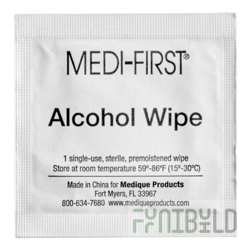 Medi-First 22133 Alcohol Wipes / Prep Pads - 100/Box
