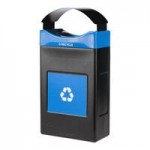 Commercial Zone Avante 787204P Blue Styrene Small Recycling Door Panel for Avante Modular Containers