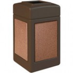 Commercial Zone 720332K StoneTec 42 Gallon Square Blue Open Top Decorative Trash Can with Riverstone Panels Commercial Zone 720332K StoneTec 42 Gallon Square Blue Open Top Decorative Trash Can with Riverstone Panels