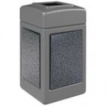 Commercial Zone 720332K StoneTec 42 Gallon Square Blue Open Top Decorative Trash Can with Riverstone Panels Commercial Zone 720332K StoneTec 42 Gallon Square Blue Open Top Decorative Trash Can with Riverstone Panels
