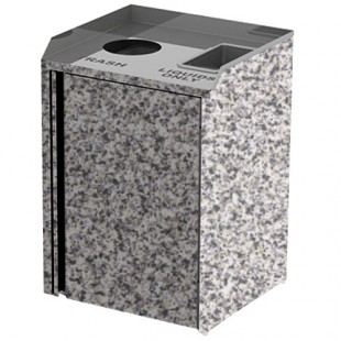 Lakeside 3420GS Rectangular Stainless Steel Liquid / Cup Refuse Station with Top Access and Gray Sand Laminate Finish - 26 1/2