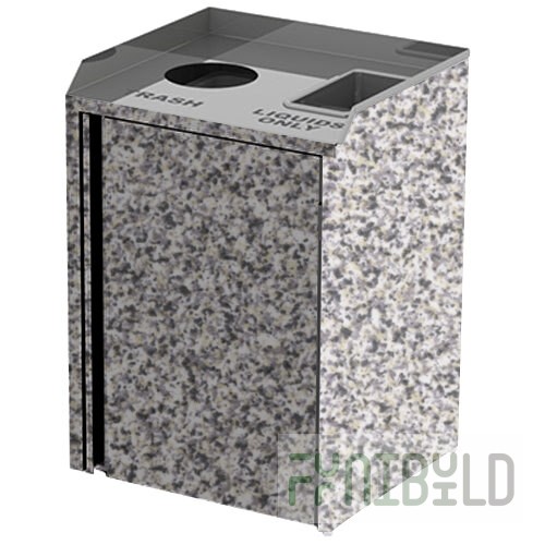 Lakeside 3420GS Rectangular Stainless Steel Liquid / Cup Refuse Station with Top Access and Gray Sand Laminate Finish - 26 1/2