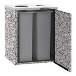 Lakeside 3420GS Rectangular Stainless Steel Liquid / Cup Refuse Station with Top Access and Gray Sand Laminate Finish - 26 1/2