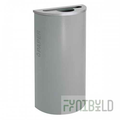 Ex-Cell Kaiser RC-KDHR-P BT-HMG Black Tie Kaleidoscope Hammered Gray Half Round 8 Gallon Paper Receptacle