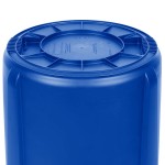 Rubbermaid® BRUTE 10 Gallon Blue Round Recycling Can with White Lid