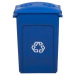 Rubbermaid® Slim Jim 92 Qt. / 23 Gallon Blue Rectangular Recycling Container with Blue 2 Hole Lid Rubbermaid® Slim Jim 92 Qt. / 23 Gallon Blue Rectangular Recycling Container with Blue 2 Hole Lid