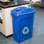 Rubbermaid® Slim Jim 92 Qt. / 23 Gallon Blue Rectangular Recycling Container with Blue 2 Hole Lid Rubbermaid® Slim Jim 92 Qt. / 23 Gallon Blue Rectangular Recycling Container with Blue 2 Hole Lid