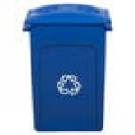 Rubbermaid® Slim Jim 92 Qt. / 23 Gallon Blue Rectangular Recycling Container with Blue 2 Hole Lid Rubbermaid® Slim Jim 92 Qt. / 23 Gallon Blue Rectangular Recycling Container with Blue 2 Hole Lid