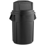 Rubbermaid® BRUTE 55 Gallon Black Executive Trash Can with Black Round Dome Top