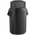 Rubbermaid® BRUTE 55 Gallon Black Executive Trash Can with Black Round Dome Top