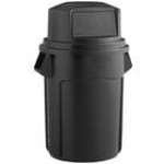 Rubbermaid® BRUTE 55 Gallon Black Executive Trash Can with Black Round Dome Top