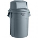 Rubbermaid® BRUTE 55 Gallon Black Executive Trash Can with Black Round Dome Top