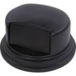 Rubbermaid® BRUTE 55 Gallon Black Executive Trash Can with Black Round Dome Top