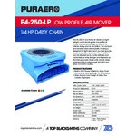 PURAERO PA-250-LP-GN Green 2-Speed Low Profile Air Mover - 1,100 CFM, 115V PURAERO PA-250-LP-GN Green 2-Speed Low Profile Air Mover - 1,100 CFM, 115V