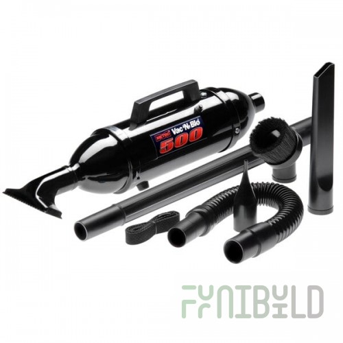 MetroVac VM12500 Vac N Blo 500 Handheld Canister Vacuum / Blower with Attachment Kit - 500W