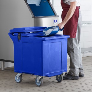 CaterGator 125 lb. Capacity Blue Mobile Ice Bin with Flip Lid CaterGator 125 lb. Capacity Blue Mobile Ice Bin with Flip Lid