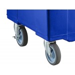 CaterGator 125 lb. Capacity Blue Mobile Ice Bin with Flip Lid
