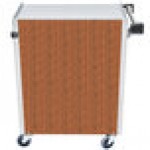 Lakeside 610VC 3 Shelf Standard Duty Stainless Steel Utility Cart with Enclosed Base and Victorian Cherry Finish - 16 1/2 Lakeside 610VC 3 Shelf Standard Duty Stainless Steel Utility Cart with Enclosed Base and Victorian Cherry Finish - 16 1/2