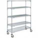 Metro 5A456EC Super Adjustable Chrome 5 Tier Mobile Shelving Unit with Polyurethane Casters - 21 Metro 5A456EC Super Adjustable Chrome 5 Tier Mobile Shelving Unit with Polyurethane Casters - 21