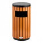 Lancaster Table & Seating 11 Gallon Steel / Wood Composite Round Decorative Outdoor Trash Can with Side Opening Lancaster Table & Seating 11 Gallon Steel / Wood Composite Round Decorative Outdoor Trash Can with Side Opening
