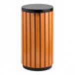 Lancaster Table & Seating 11 Gallon Steel / Wood Composite Round Decorative Outdoor Trash Can with Side Opening Lancaster Table & Seating 11 Gallon Steel / Wood Composite Round Decorative Outdoor Trash Can with Side Opening