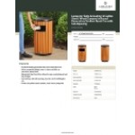 Lancaster Table & Seating 11 Gallon Steel / Wood Composite Round Decorative Outdoor Trash Can with Side Opening Lancaster Table & Seating 11 Gallon Steel / Wood Composite Round Decorative Outdoor Trash Can with Side Opening